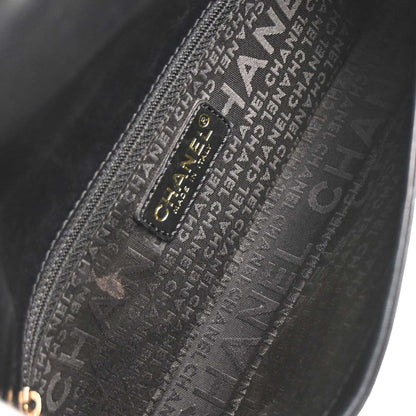Chanel 2002-2003 Black Lambskin Choco Bar Shoulder Bag