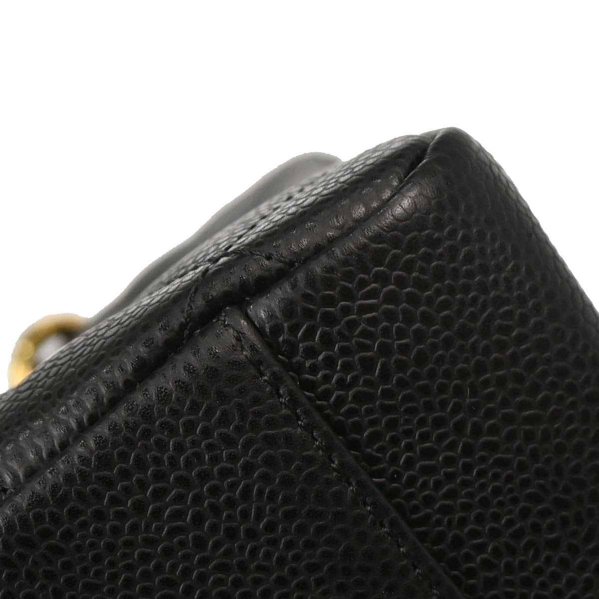 Chanel Black Caviar Skin Grand Shopping Tote GST Chain Handbag