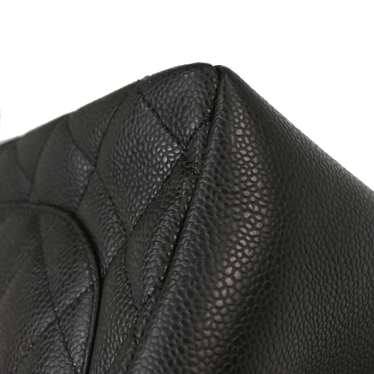 Chanel Black Caviar Skin Grand Shopping Tote GST Chain Handbag