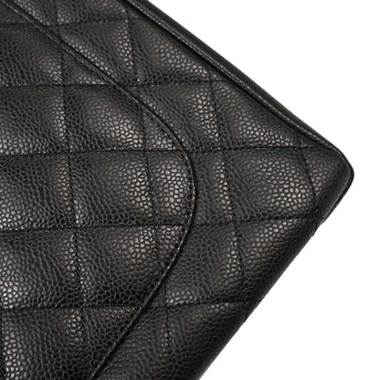 Chanel Black Caviar Skin Grand Shopping Tote GST Chain Handbag