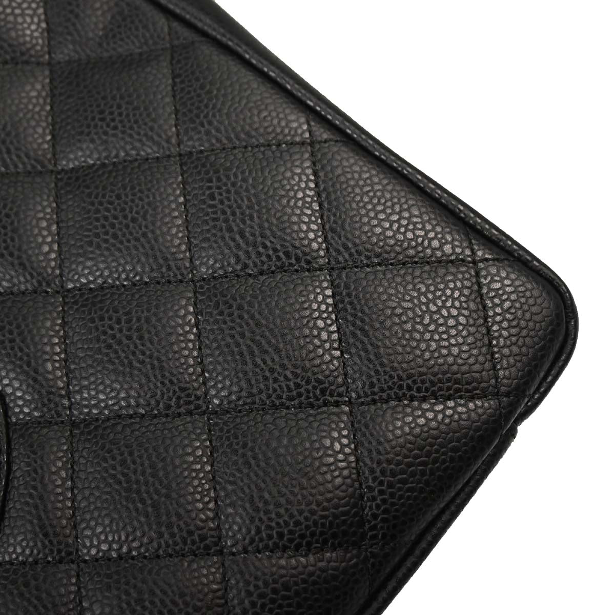 Chanel Black Caviar Skin Grand Shopping Tote GST Chain Handbag