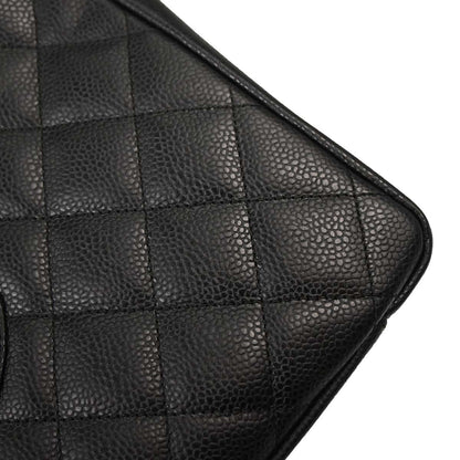 Chanel Black Caviar Skin Grand Shopping Tote GST Chain Handbag