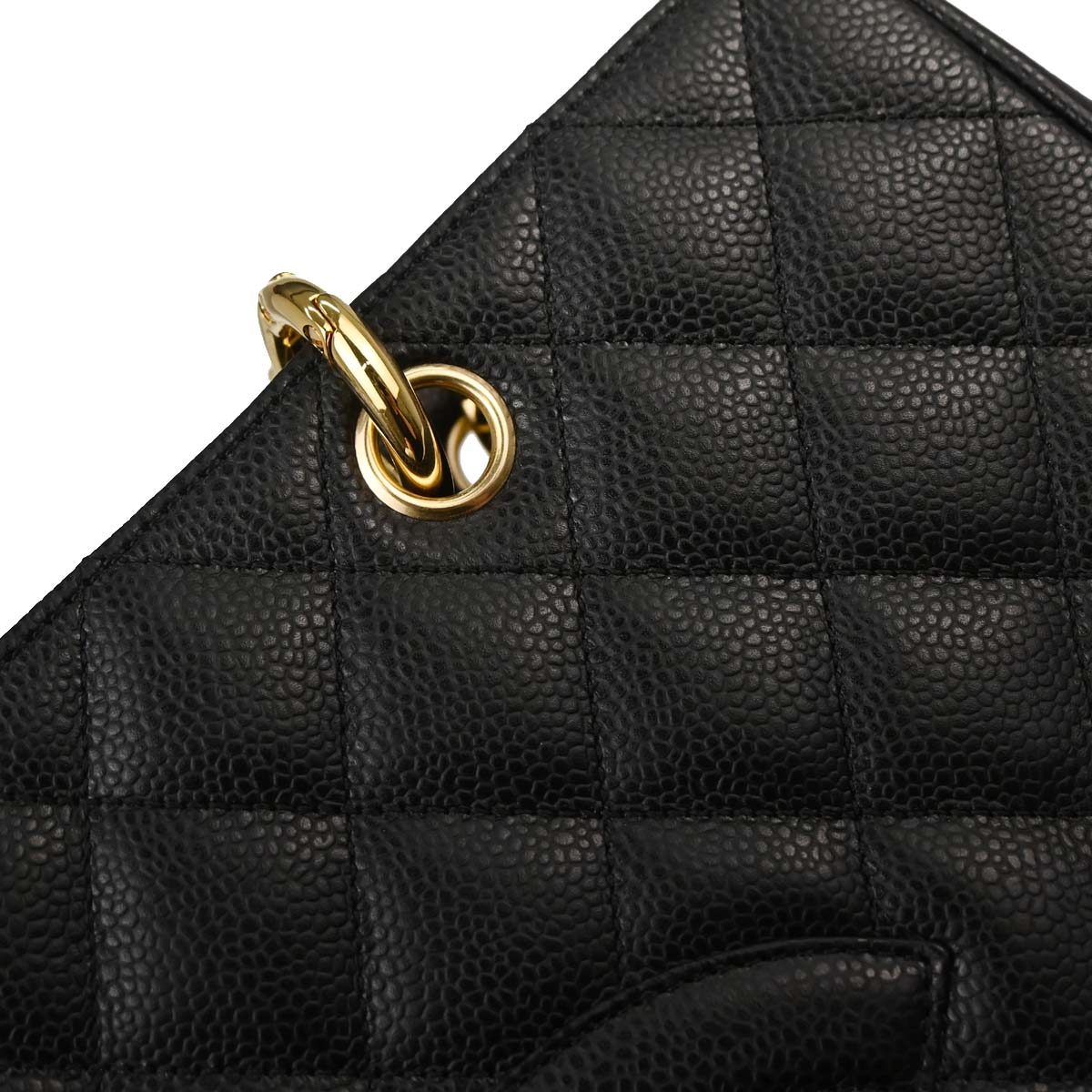 Chanel Black Caviar Skin Grand Shopping Tote GST Chain Handbag