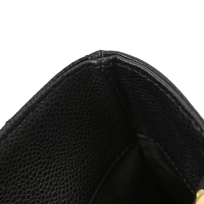 Chanel Black Caviar Skin Grand Shopping Tote GST Chain Handbag