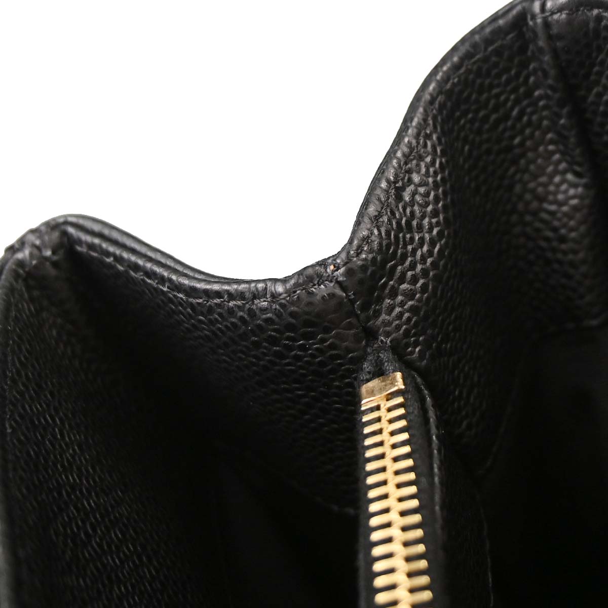 Chanel Black Caviar Skin Grand Shopping Tote GST Chain Handbag