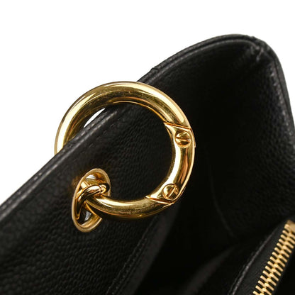 Chanel Black Caviar Skin Grand Shopping Tote GST Chain Handbag