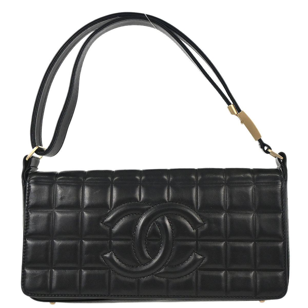 Chanel Black Lambskin Choco Bar Shoulder Bag