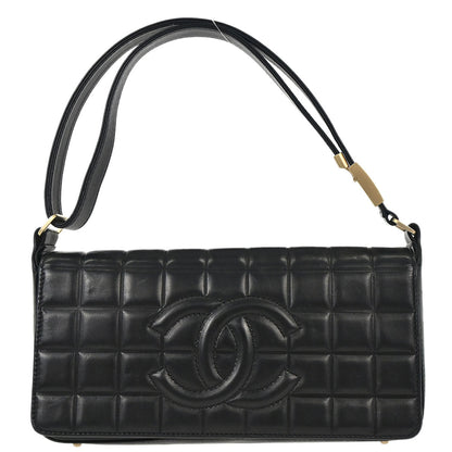 Chanel Black Lambskin Choco Bar Shoulder Bag