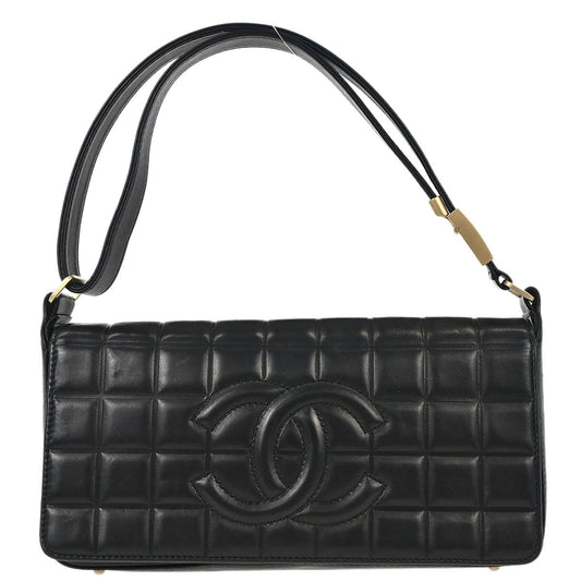 Chanel Black Lambskin Choco Bar Shoulder Bag