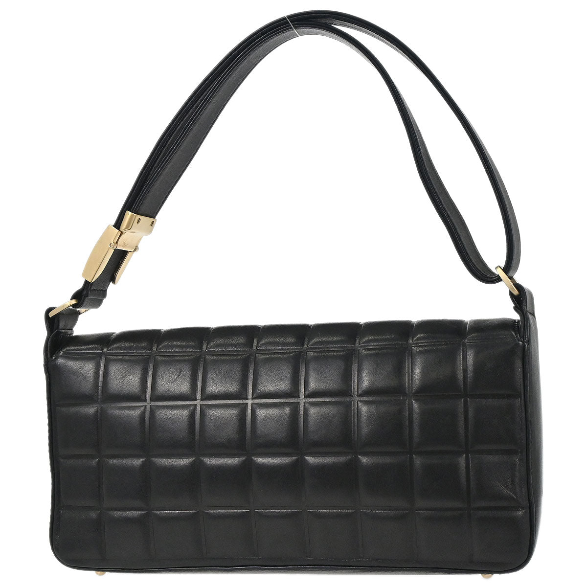 Chanel Black Lambskin Choco Bar Shoulder Bag