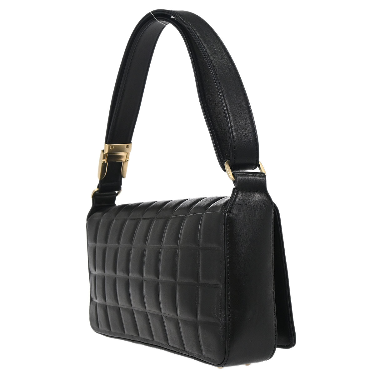Chanel Black Lambskin Choco Bar Shoulder Bag