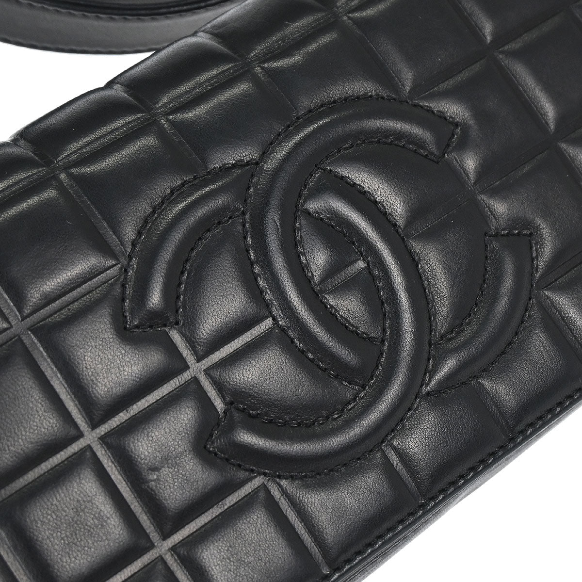 Chanel Black Lambskin Choco Bar Shoulder Bag