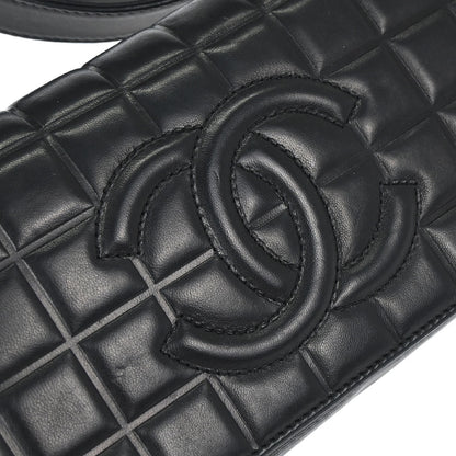 Chanel Black Lambskin Choco Bar Shoulder Bag
