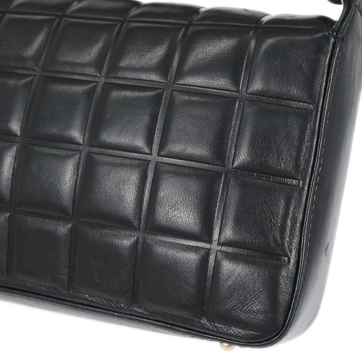 Chanel Black Lambskin Choco Bar Shoulder Bag