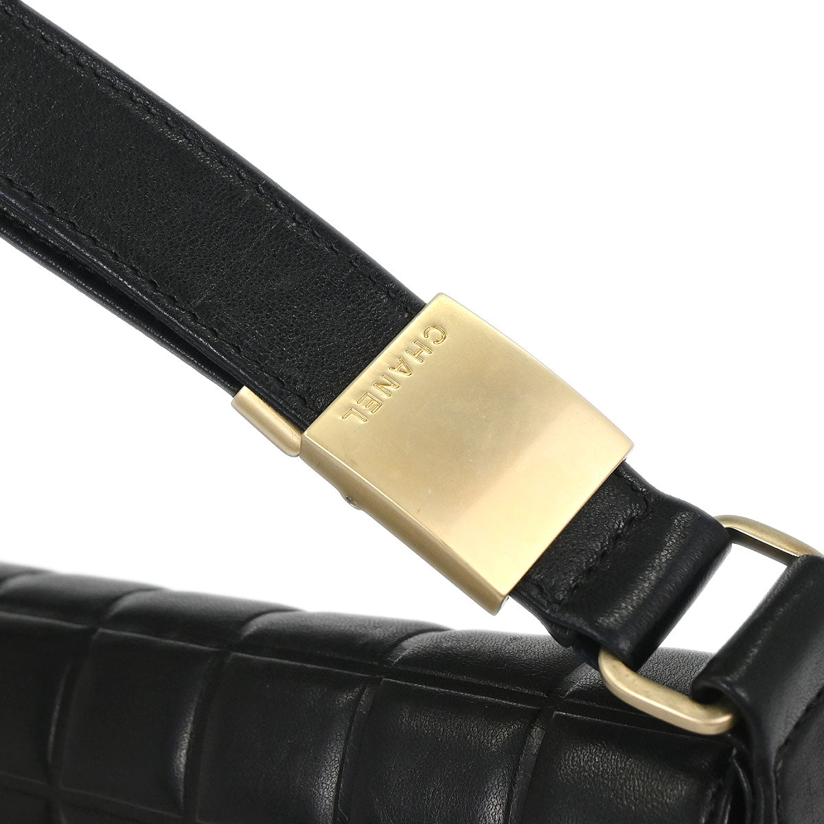 Chanel Black Lambskin Choco Bar Shoulder Bag