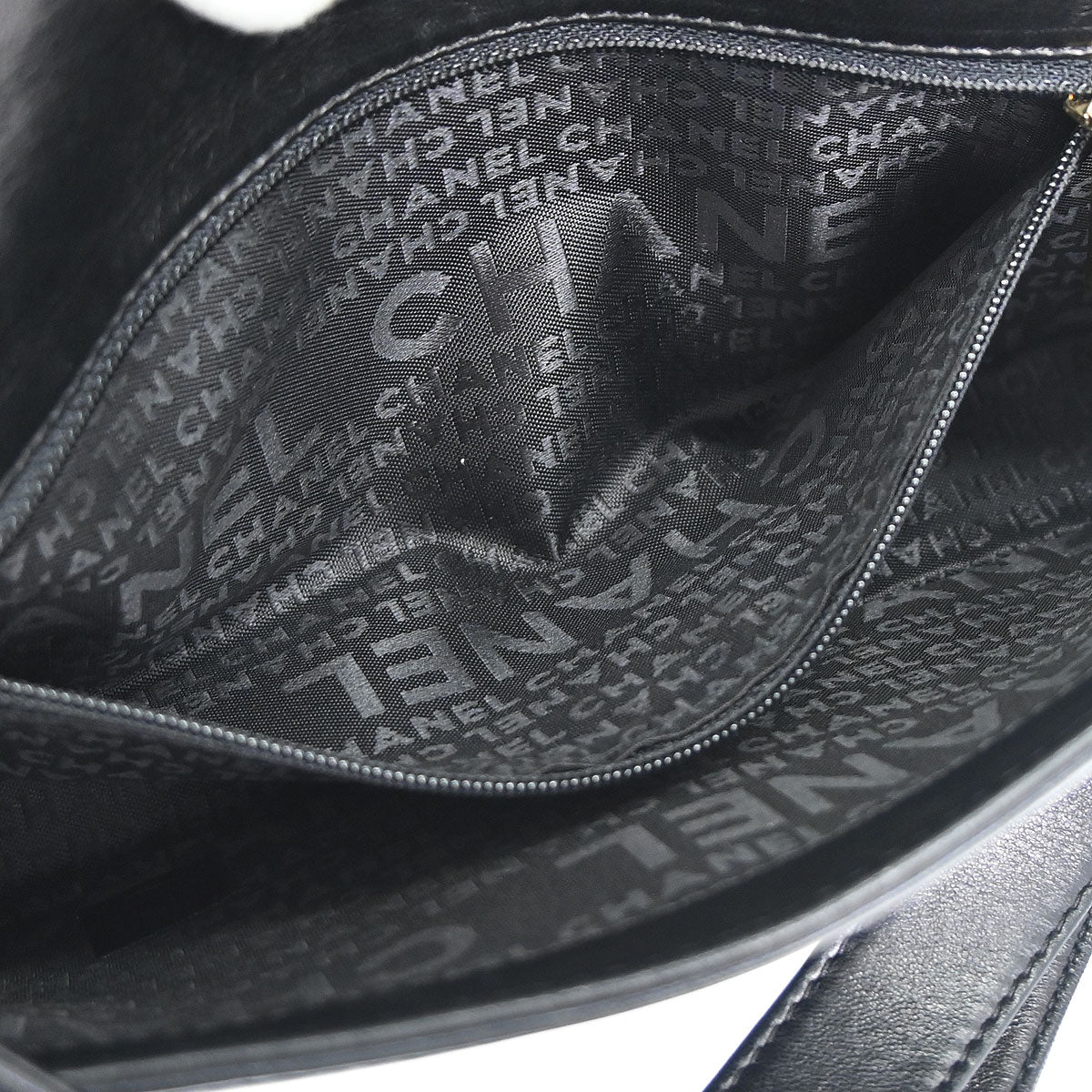 Chanel Black Lambskin Choco Bar Shoulder Bag