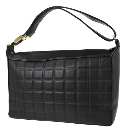 Chanel 2003-2004 Black Lambskin Choco Bar Shoulder Bag