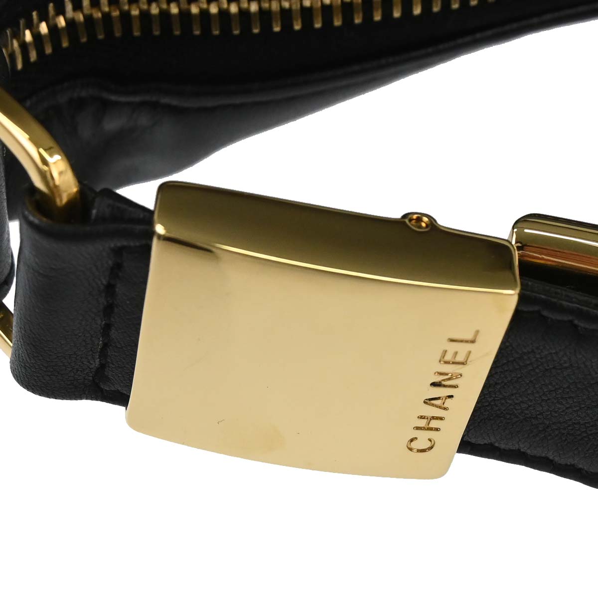 Chanel 2003-2004 Black Lambskin Choco Bar Shoulder Bag