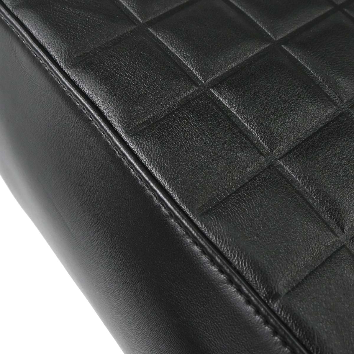 Chanel 2003-2004 Black Lambskin Choco Bar Shoulder Bag