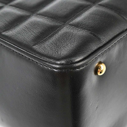 Chanel 2003-2004 Black Lambskin Choco Bar Shoulder Bag