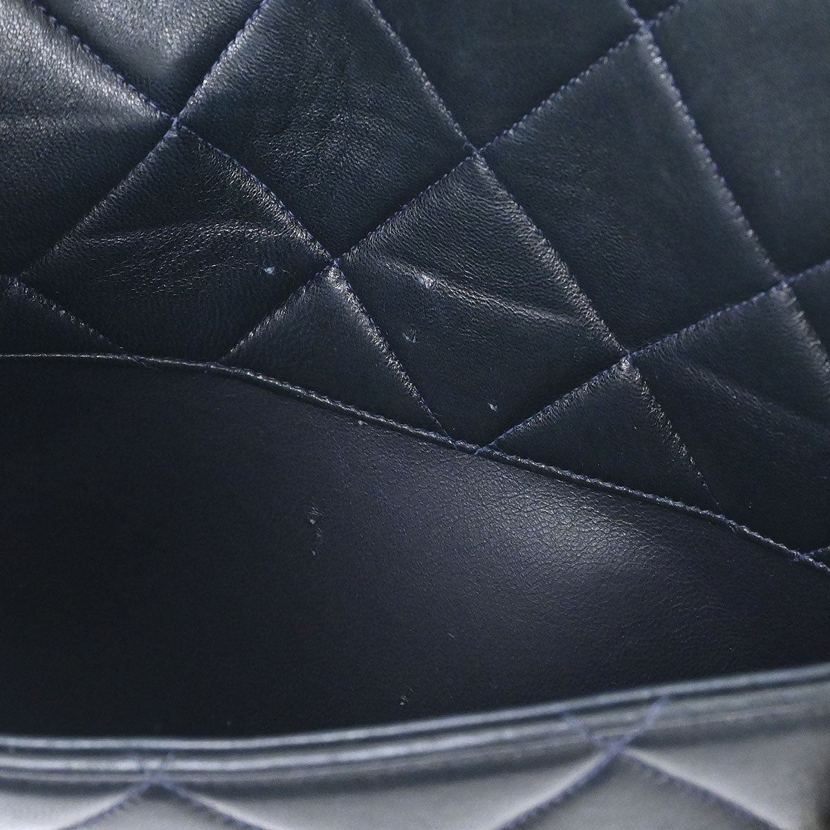 Chanel 1994-1996 Navy Lambskin Chain Tote Shoulder Bag