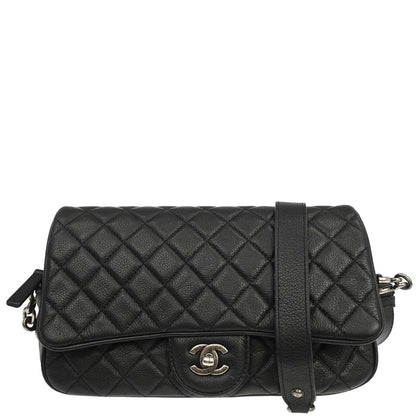 Chanel 2016-2017 Black Calfskin Casual Rock Shoulder Bag