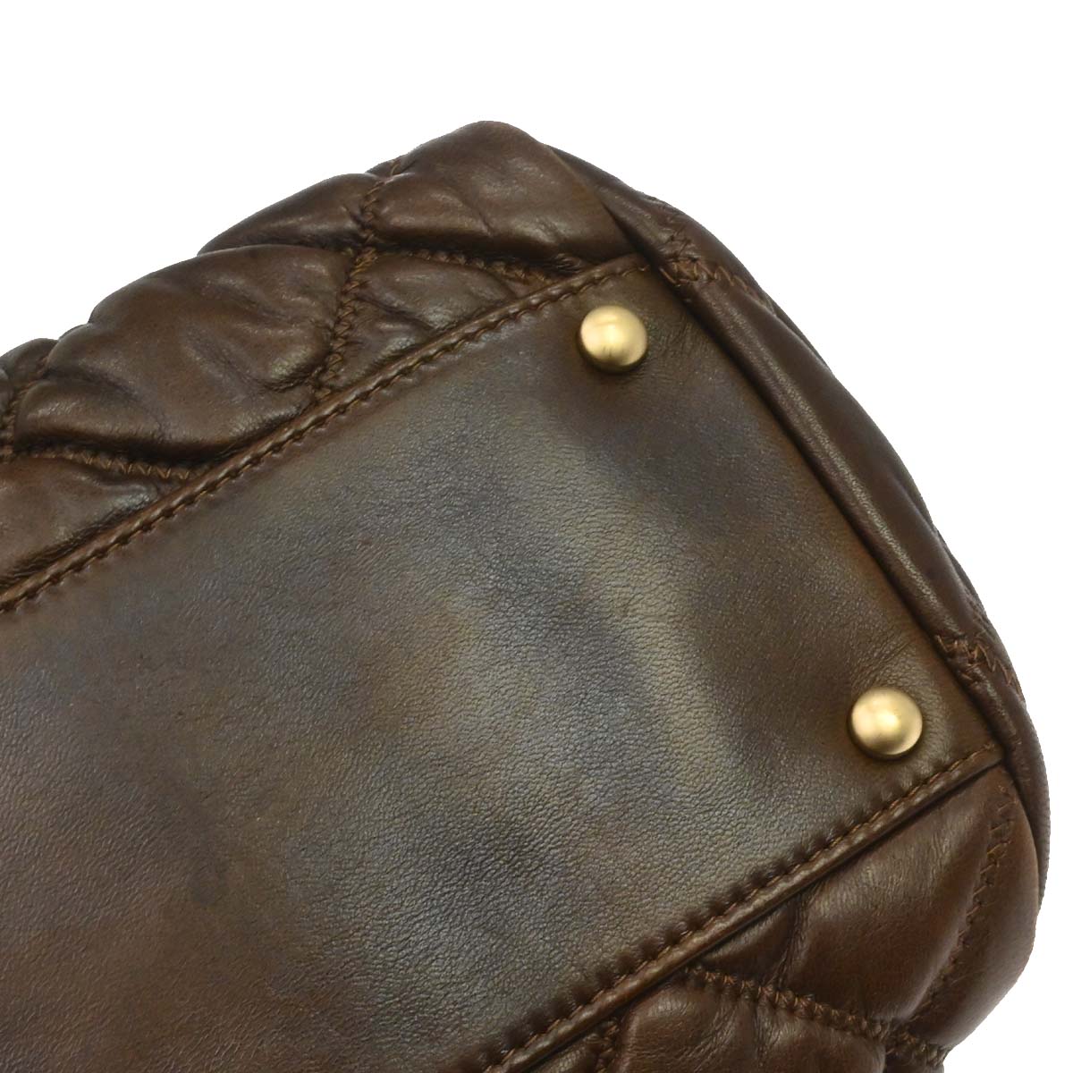 Chanel Brown Lambskin Bubble Quilt Handbag