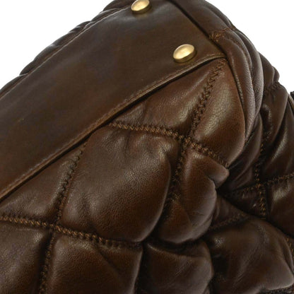 Chanel Brown Lambskin Bubble Quilt Handbag