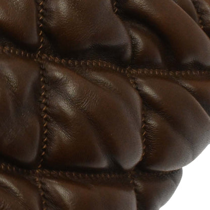 Chanel Brown Lambskin Bubble Quilt Handbag
