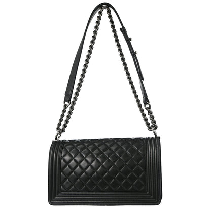 Boy Chanel 2016-2017 Black Lambskin Medium Shoulder Bag