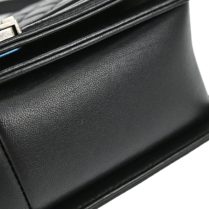 Boy Chanel 2016-2017 Black Lambskin Medium Shoulder Bag