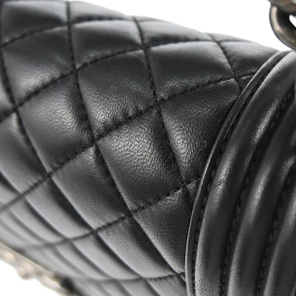 Boy Chanel 2016-2017 Black Lambskin Medium Shoulder Bag