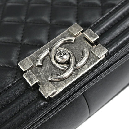Boy Chanel 2016-2017 Black Lambskin Medium Shoulder Bag