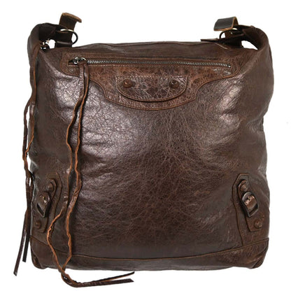 Balenciaga Brown Lambskin The Day Shoulder Bag