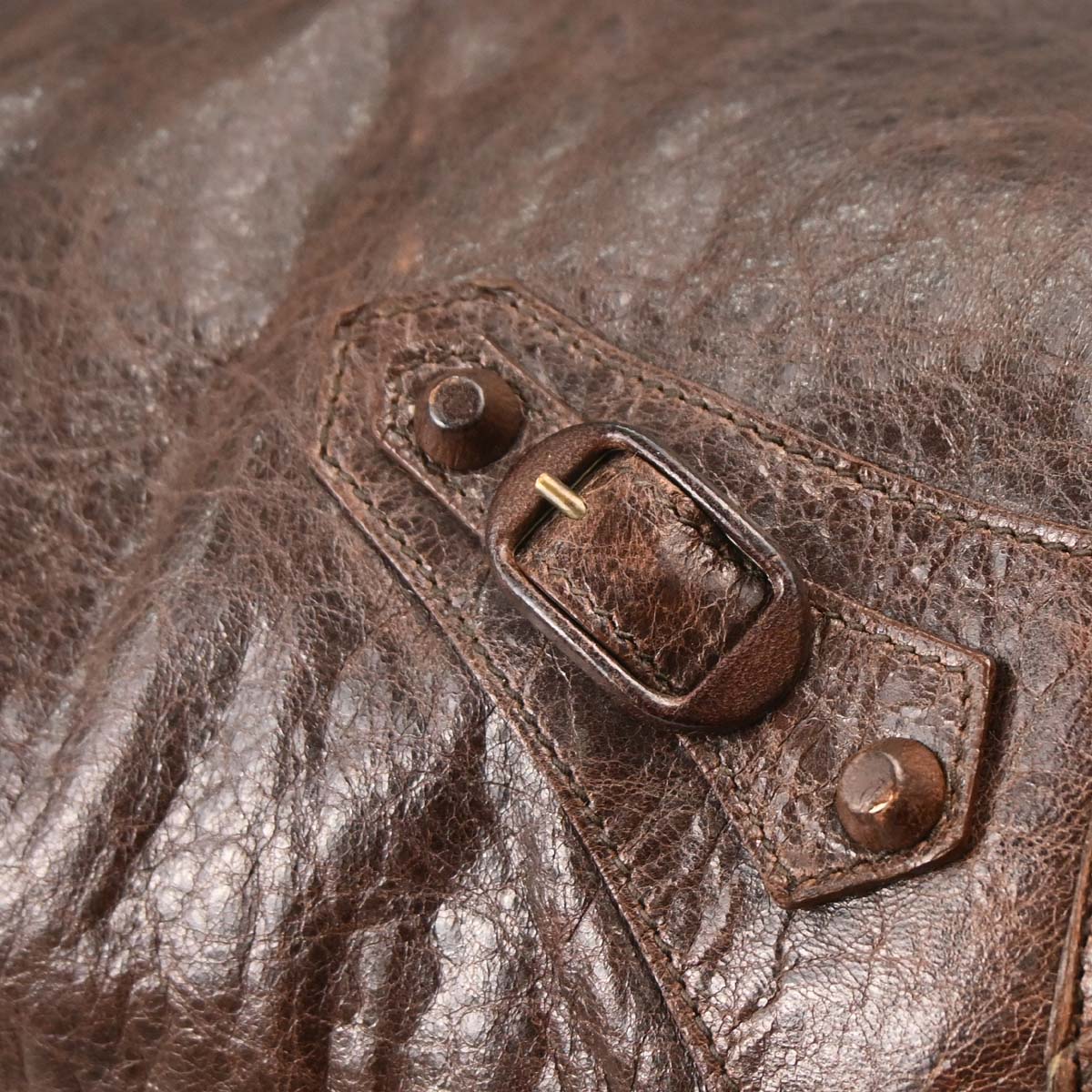Balenciaga Brown Lambskin The Day Shoulder Bag