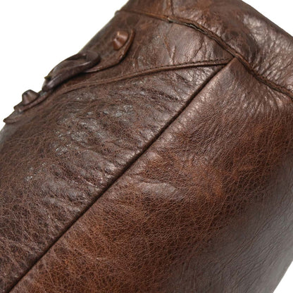 Balenciaga Brown Lambskin The Day Shoulder Bag