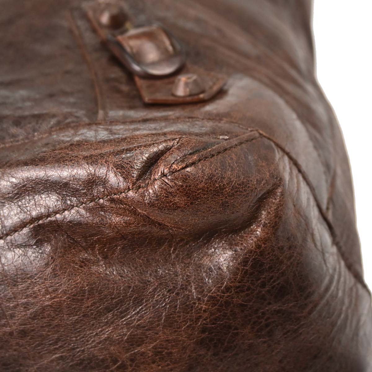Balenciaga Brown Lambskin The Day Shoulder Bag