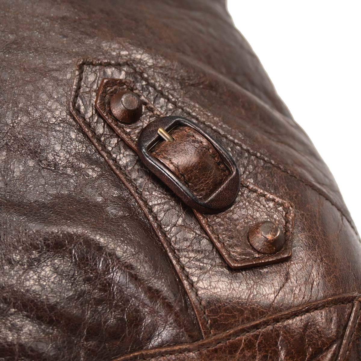 Balenciaga Brown Lambskin The Day Shoulder Bag
