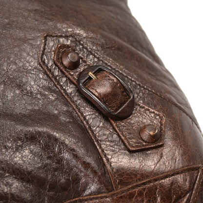 Balenciaga Brown Lambskin The Day Shoulder Bag