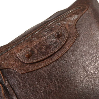 Balenciaga Brown Lambskin The Day Shoulder Bag