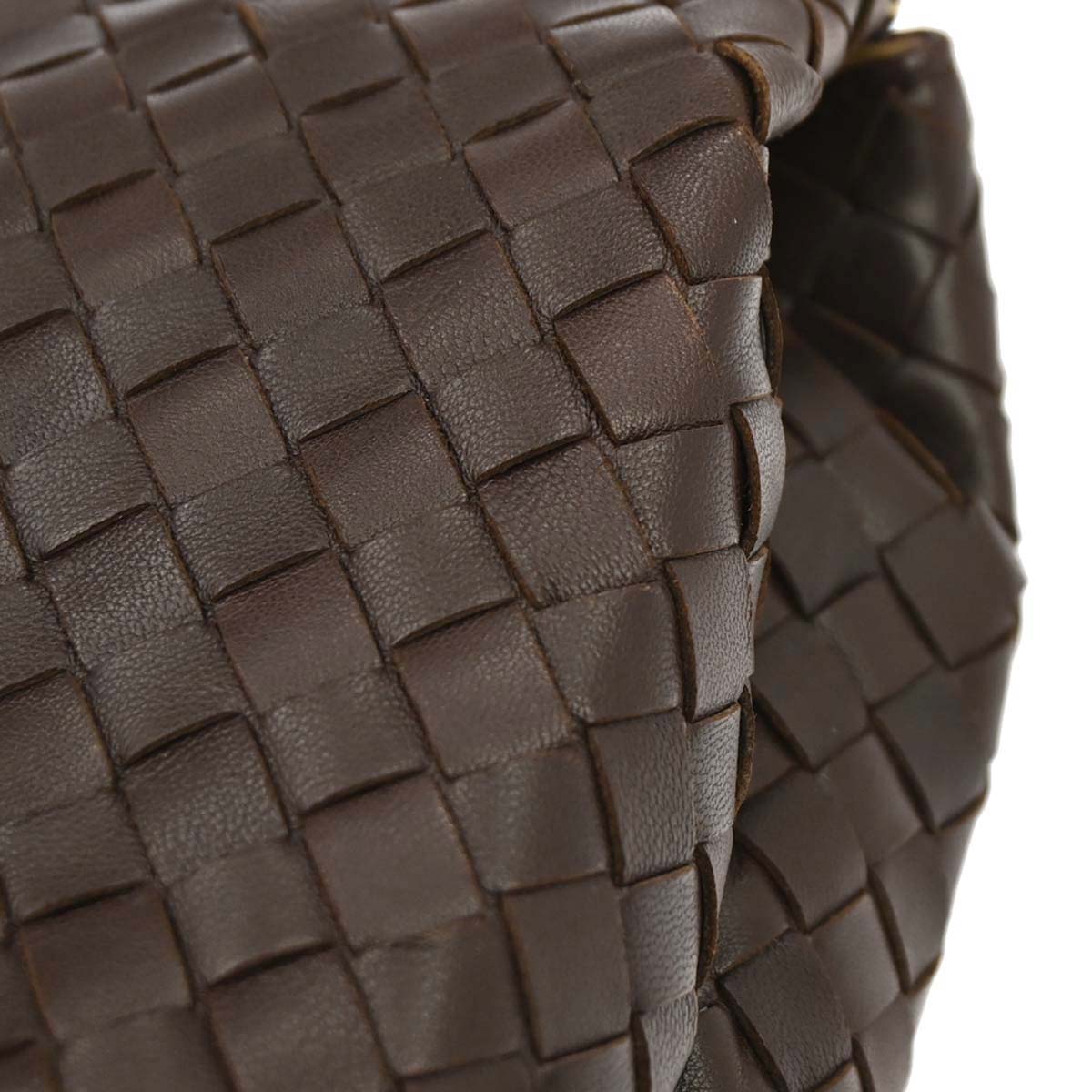 Bottega Veneta Brown Lambskin Intrecciato Pouch