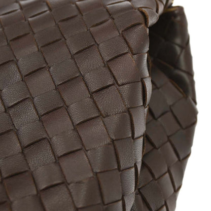 Bottega Veneta Brown Lambskin Intrecciato Pouch