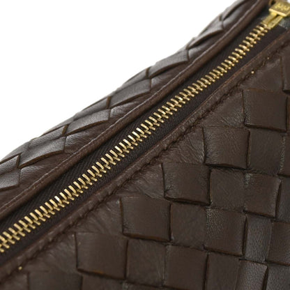 Bottega Veneta Brown Lambskin Intrecciato Pouch