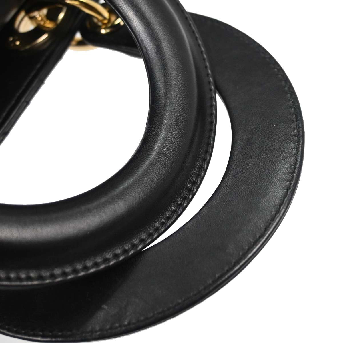 Christian Dior Black Lambskin Small Lady Dior Cannage 2way Shoulder Handbag