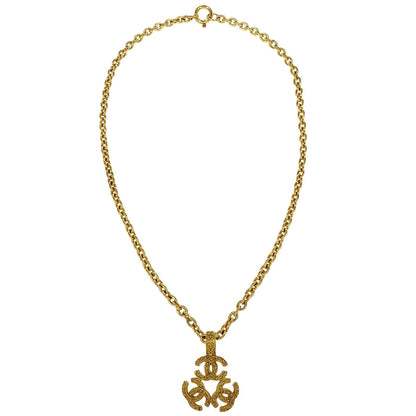 Chanel Triple CC Pendant Necklace Gold 94A
