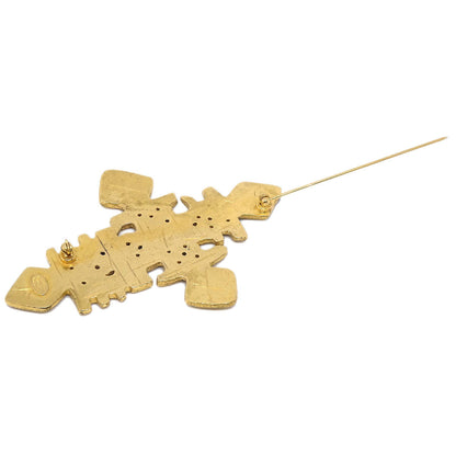 Chanel Cross Brooch Pin Gold 94P