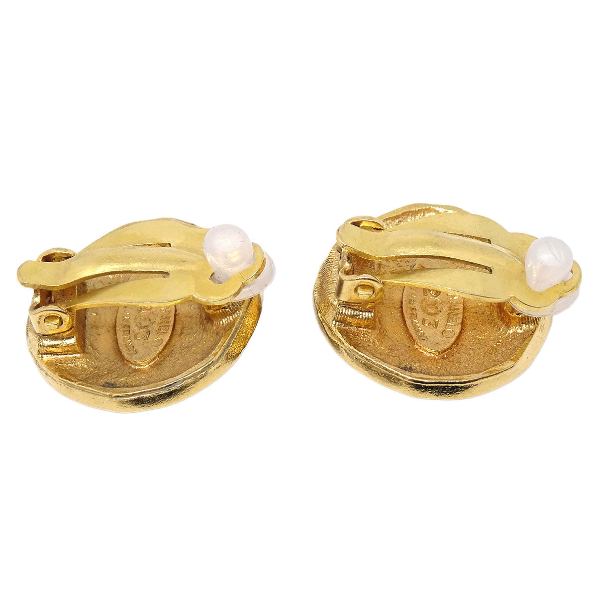 Chanel Button Clip-On Earrings Gold 23