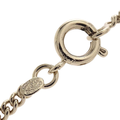 Chanel Bow Pendant Necklace Rhinestone Gold 05P
