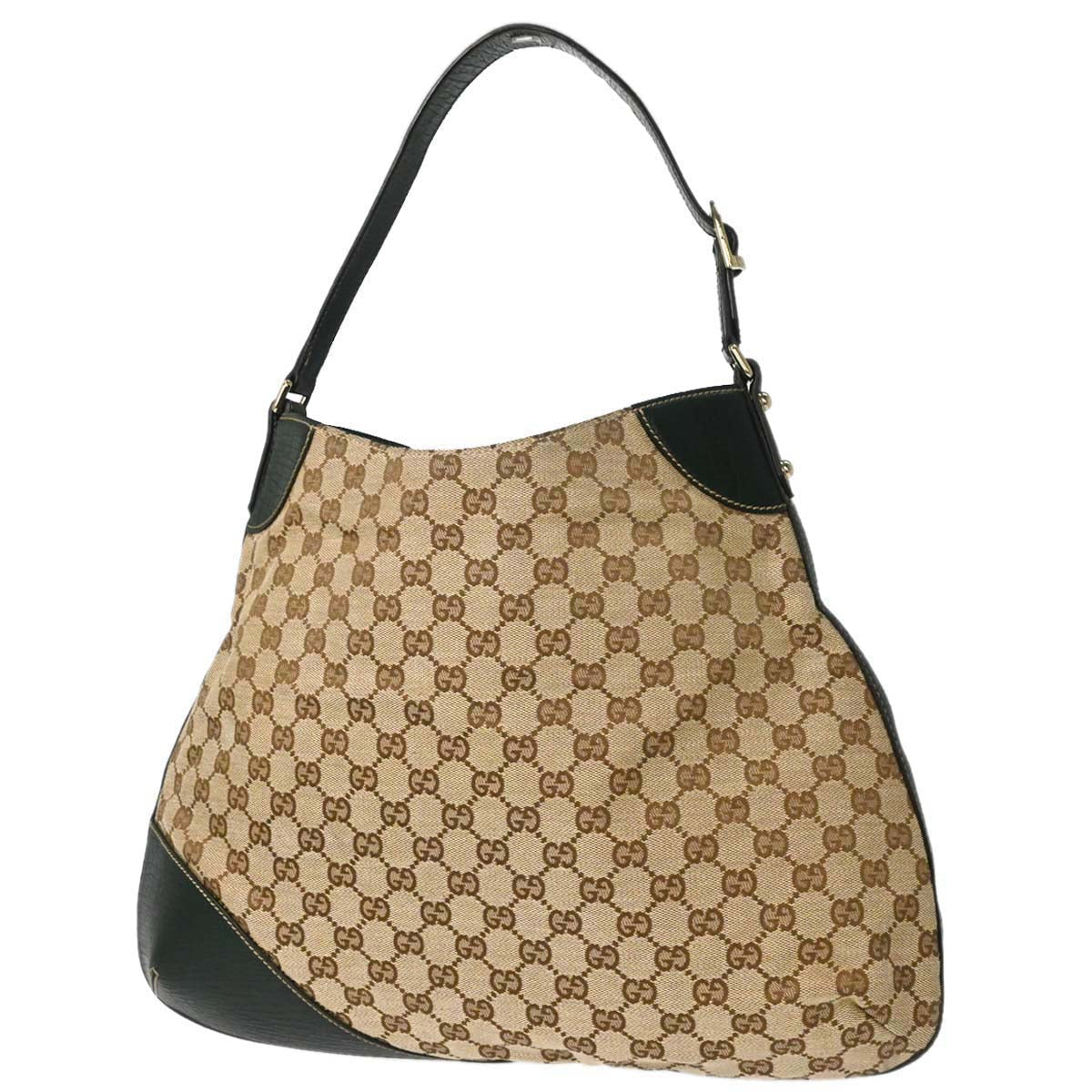 Gucci Green GG Canvas Sherry Horsebit Shoulder Bag