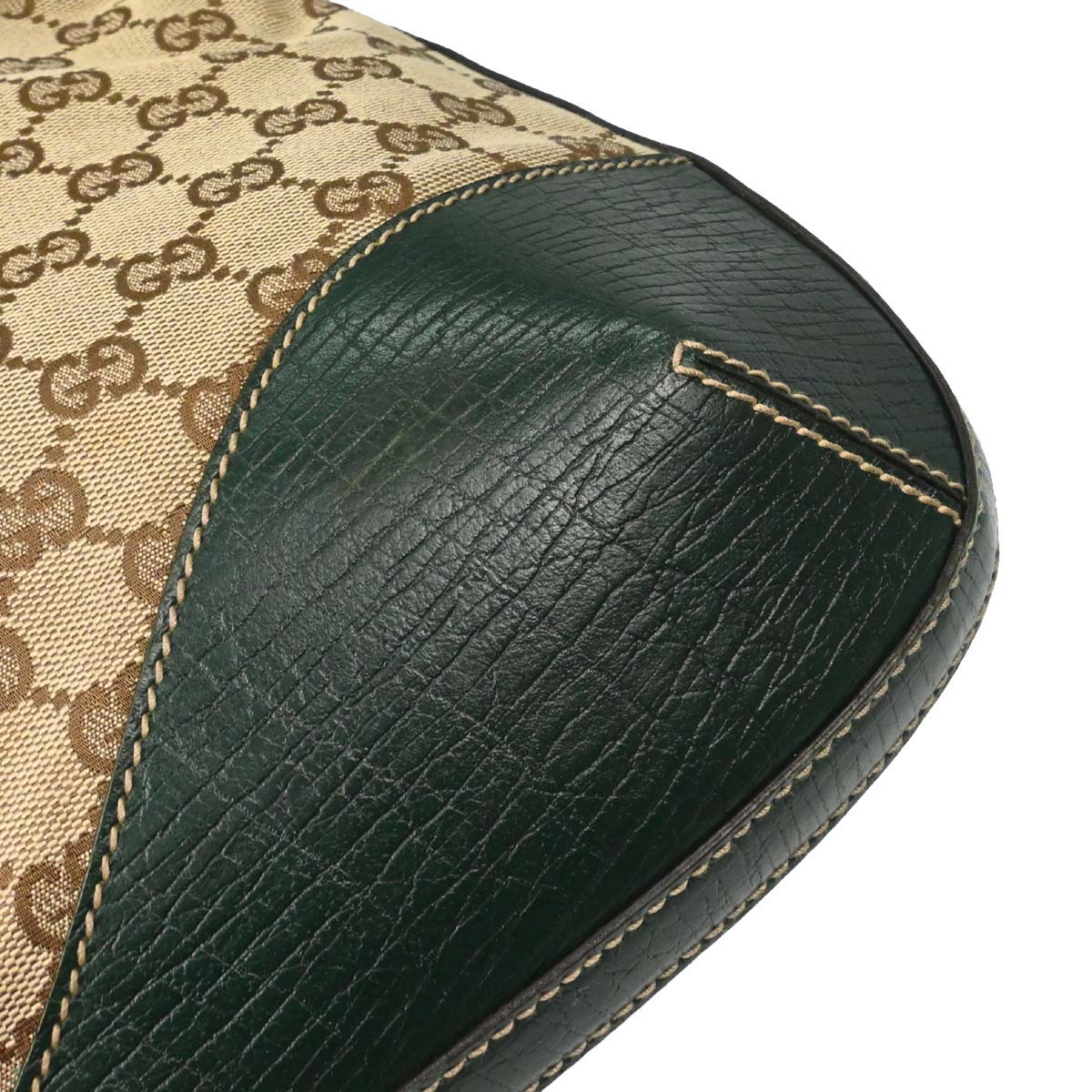 Gucci Green GG Canvas Sherry Horsebit Shoulder Bag
